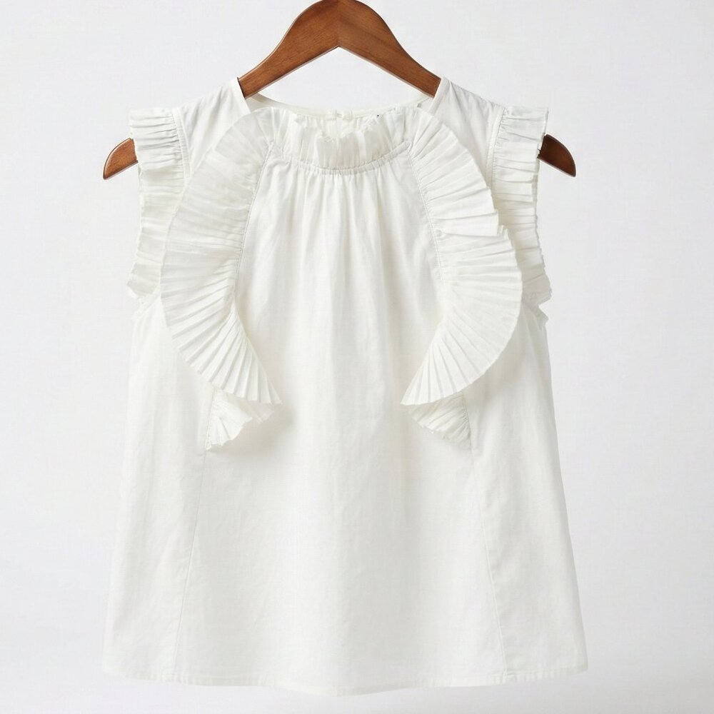 SEA NEW YORK Ruffled Sleeveless Top Size 2